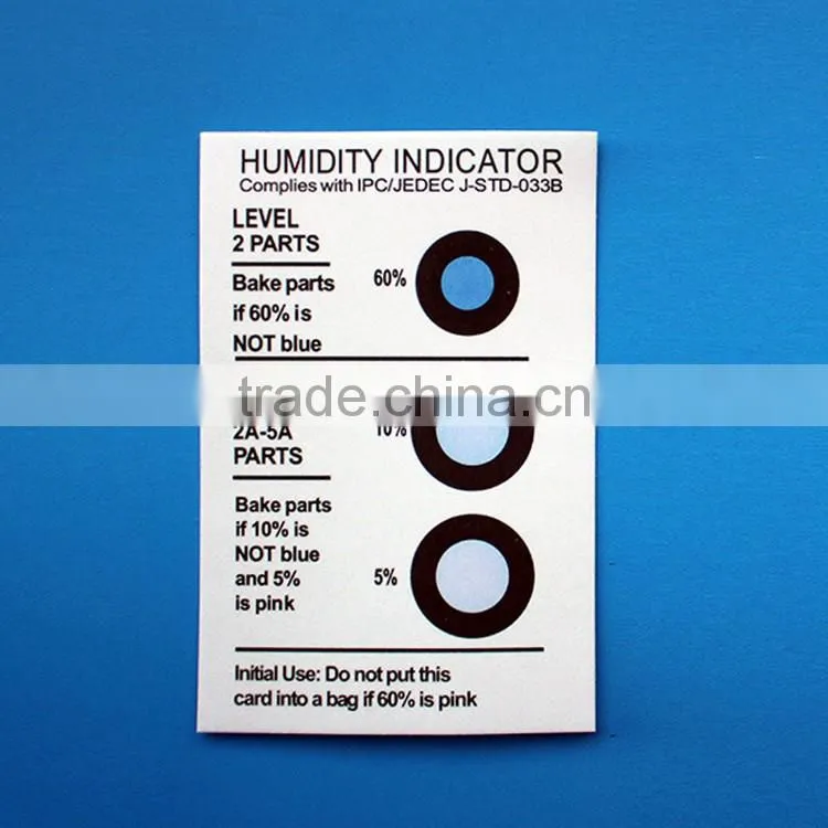 RoHS OEM Free Sample 6 Dots Humidity Indicator Sheet