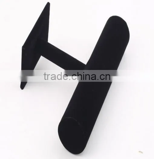 Black Velvet T-Bar Rack Jewelry Hard Stand Display