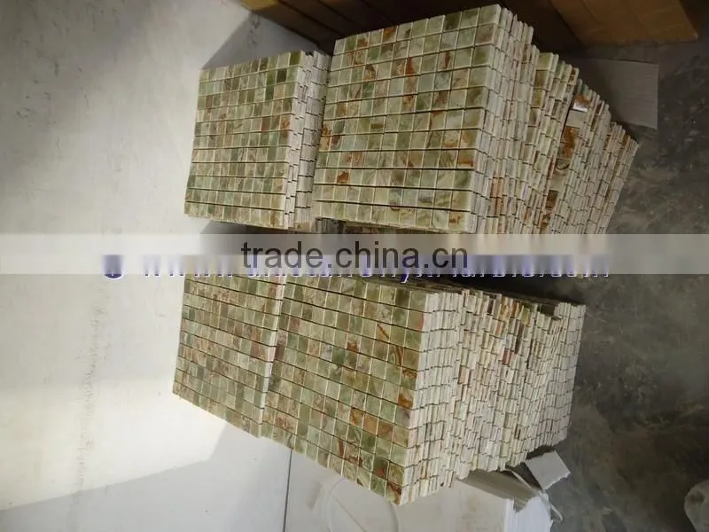 NATURAL STONE BEST PRICE LIGHT GREEN ONYX MOSAIC TILES COLLECTIONS