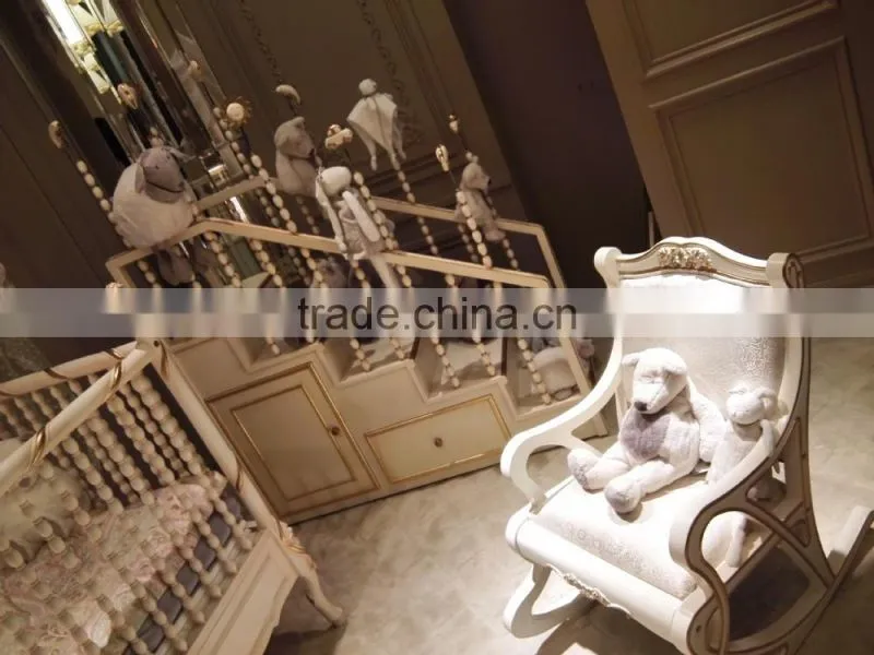 Antique ivory and white color wooden handmade carved adult rocking chair prices - BF07-70320A