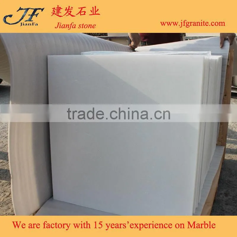 Pure White Polished Han White Jade Marble Tiles