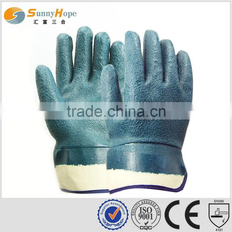 Sunnyhope sandy finish nitrile gloves for oil industrial use working