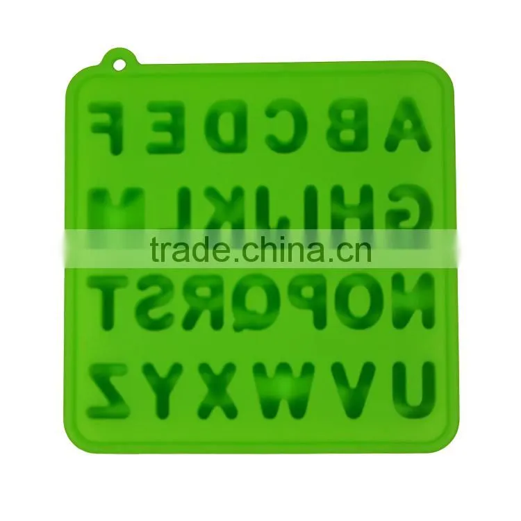 Fancy silicone ice cube tray with alphabet letter A to Z shaped