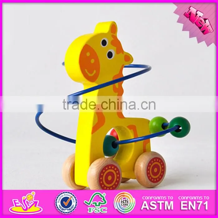 2016 Wholesale intelligent kids toy wooden ball maze game W11H009