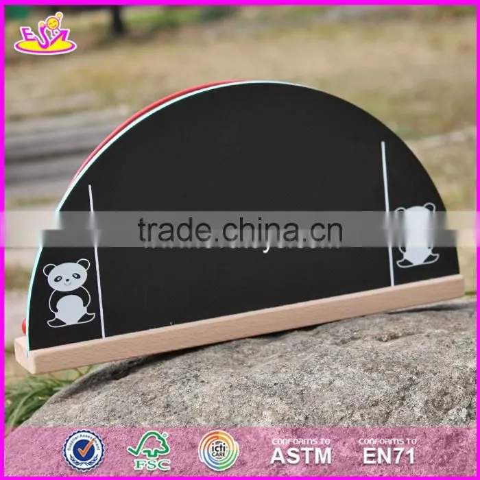 2017 New design 2 sided toddlers educational wooden math toys with drawing board W12A019
