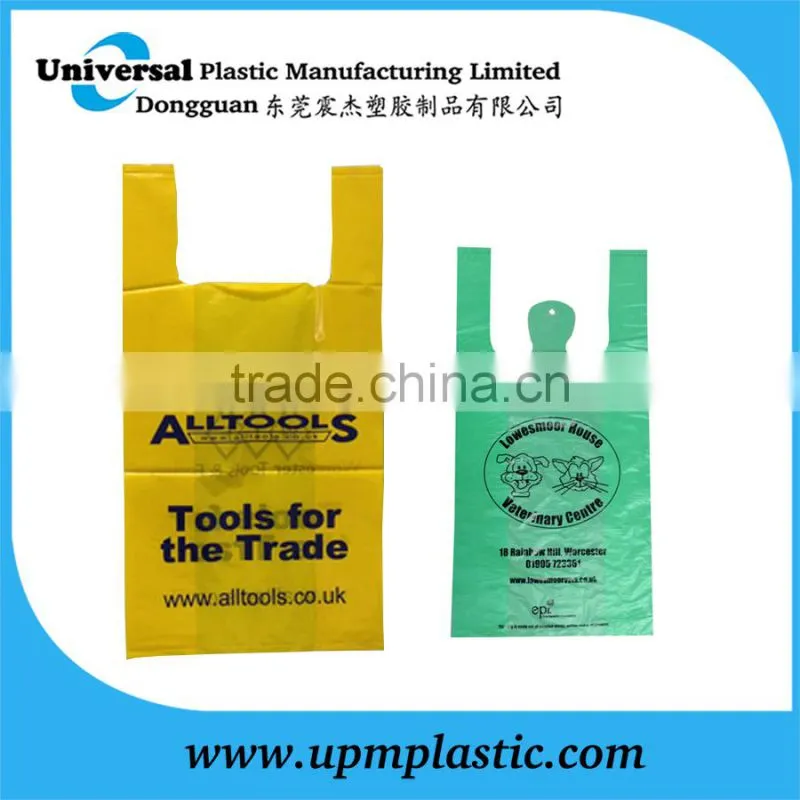 plastic t-shirt bag for shopping