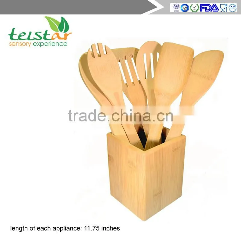 7-piece Bamboo cutlery sets( 6 Utensils Plus Holder ) in a Gift Box