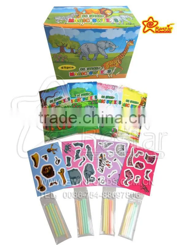 Lovely Animals Sticker With CC Stick Candy