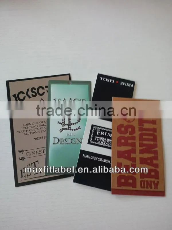 custom high quality colorful jeans hang tags and swing tags