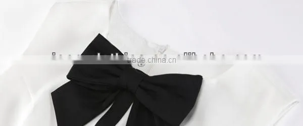 new fashion women's clothing best price high quantity with a bowknot embellish tops