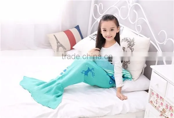 Custom High Quality Christmas Blanket Children Mermaid Tail Blanket