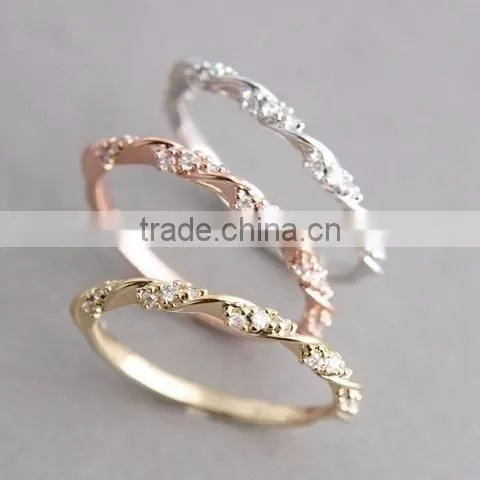 Simple design plain style all kinds of eternity O ring thin promise ring for wedding
