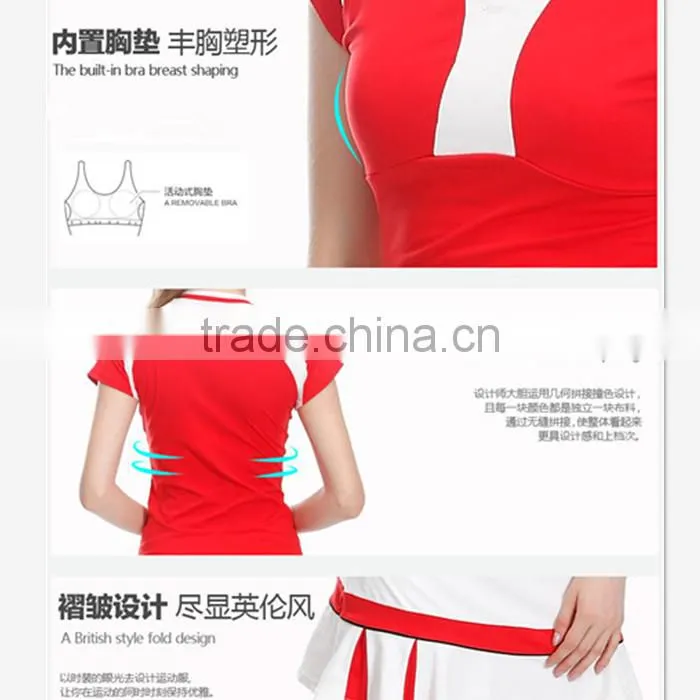 2016Fashion Women Sports Wear Dry Fit Tennis Suit Wholesale for Lady