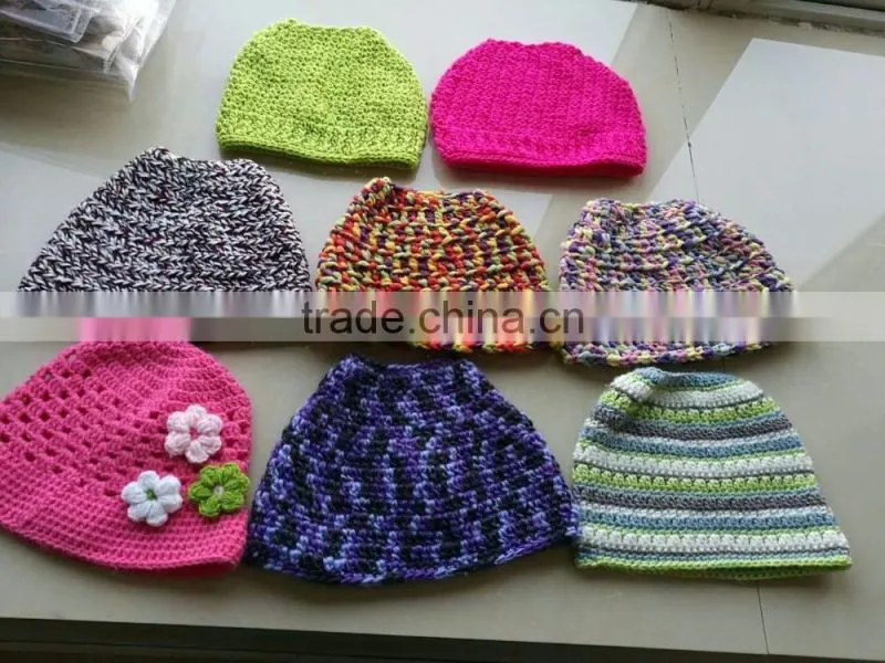 Light Green Crochet Ponytail Messy Bun Beanies Hat