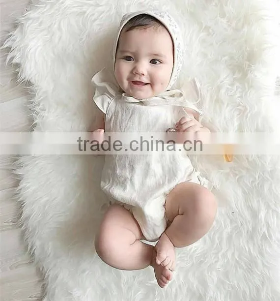Baby Girl Romper Several Colors Ruffled Linen Fabric Baby Clothes Romper