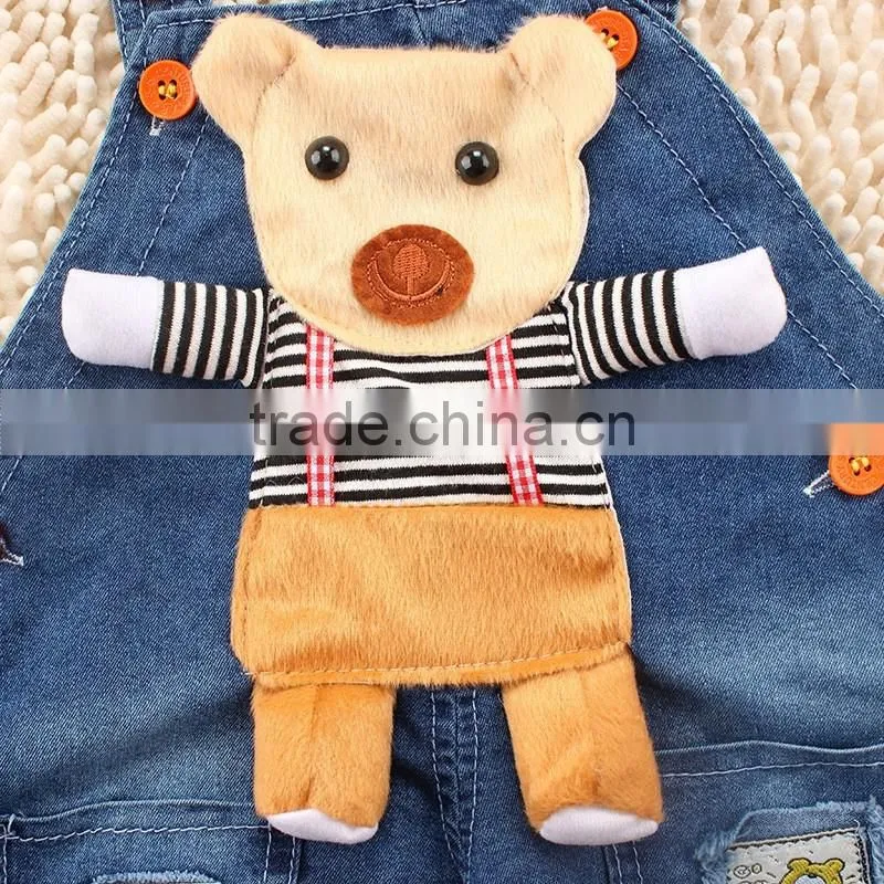 New Design Kids Summer Clothing Children Denim Short Overalls Baby Fashion Strap Jeans Pants
