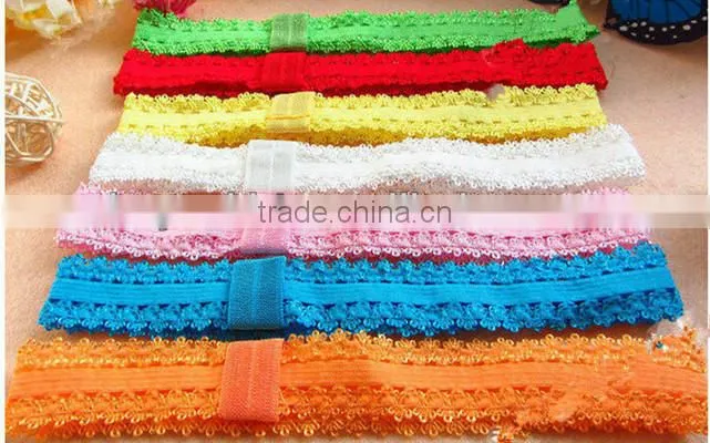 children hairband headwrap wholesale double crown bud silk hair ring kids hair rope lace rubber band 0.8 inch headband taenia