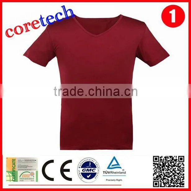 Plain blank mens slim fit v-neck t-shirt factory