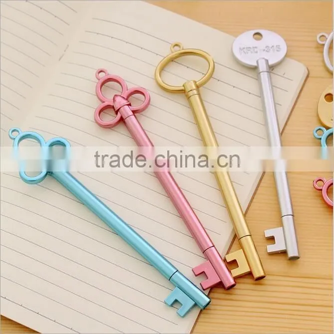 cute novel cartoon KEY shape promotional gel pen for school kids