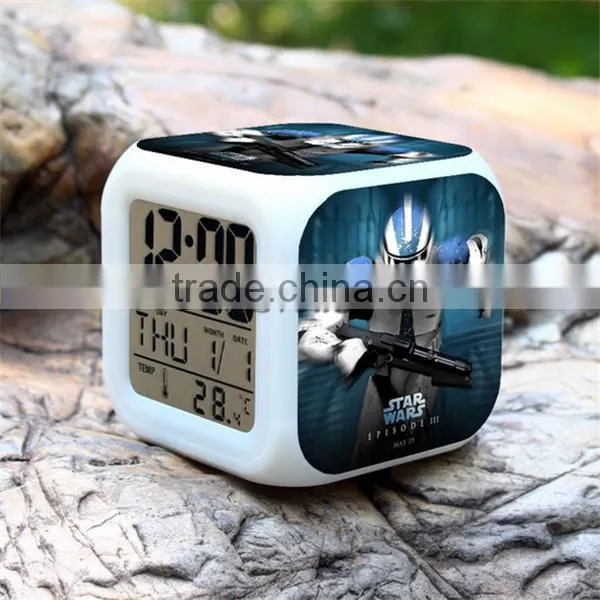 Super Hot Selling LED Digital Clock Clock for Kids gift ,promotion 7 Colors Changing colorful Alarm Clock
