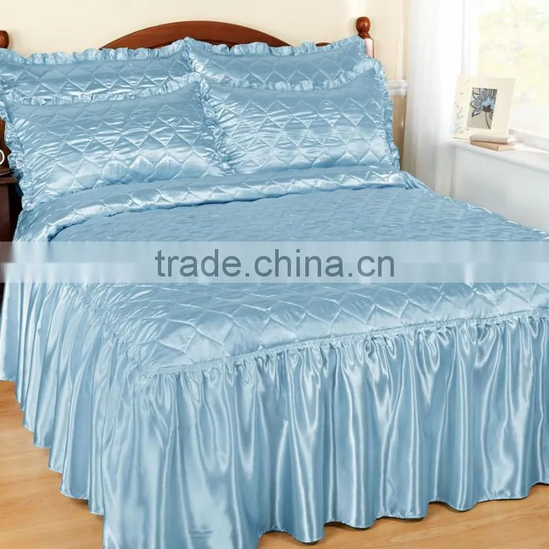 4 pcs Satin Bedspreads set,wholesale