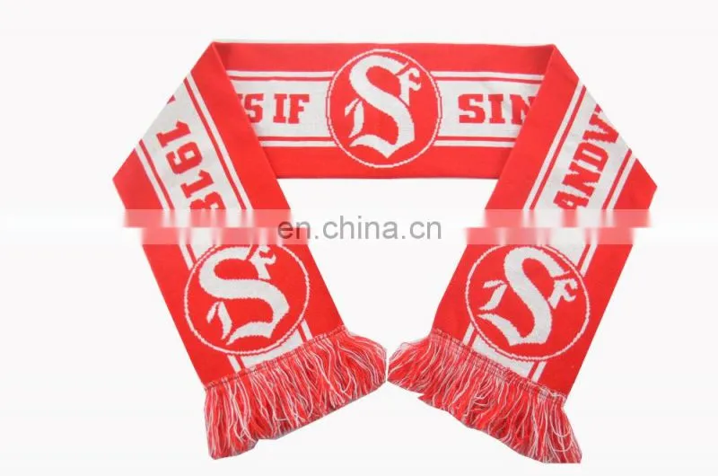 2016 Best Selling Custom Football Knitted Scarves