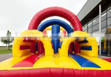 Inflatable obstacle with bounce jumping & water slide, inflatable obstacle courses for sale