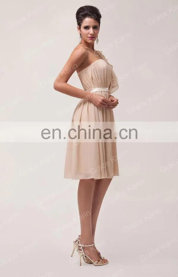 Fashion One-Shoulder Women's Cheap Bridesmaid Dresses CL3441