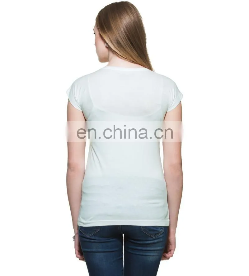 2015 Factory direct price wholesale The Thinking Girl Print White T-shirt