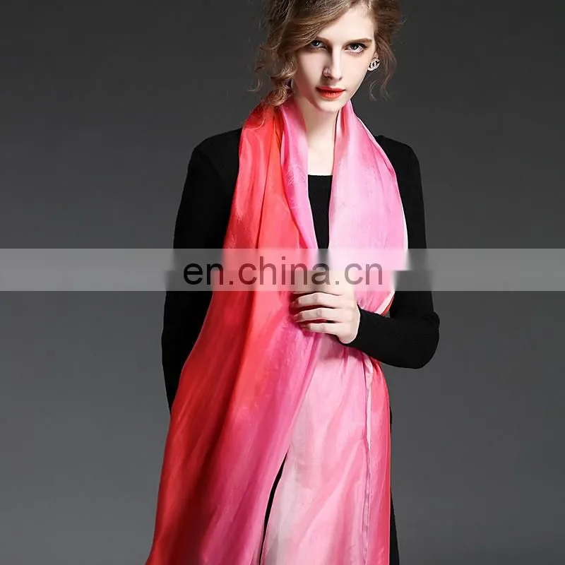 Hand painted silk gradient color scarf shawl