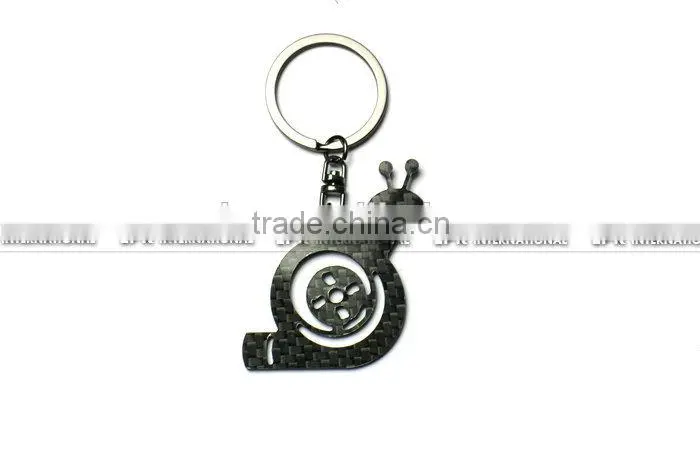 Wholesale Promotional Carbon Fiber Modern Turbo Snail Key Ring