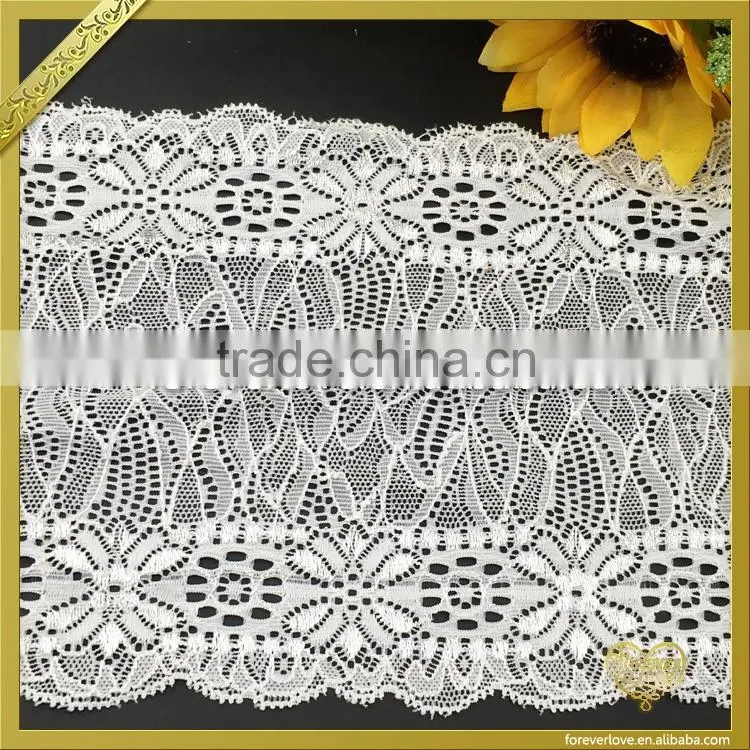Elastic african french lace trimming swiss voile lace fabric FLL-047