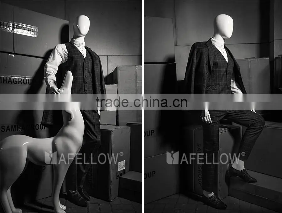 MZ-HM01WEG Fiberglass Adjustable Mannequins Men Abstract Dummy in White Color