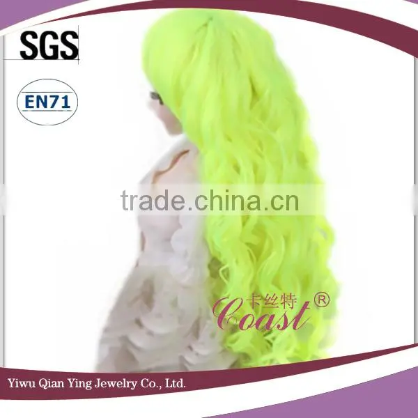 long fluorescence color best quality curly BJD doll wigs