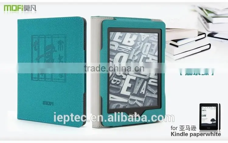 MOFi Wholesale Waterproof Leather Flip Case Cover for Amazon Kindle Paperwhite