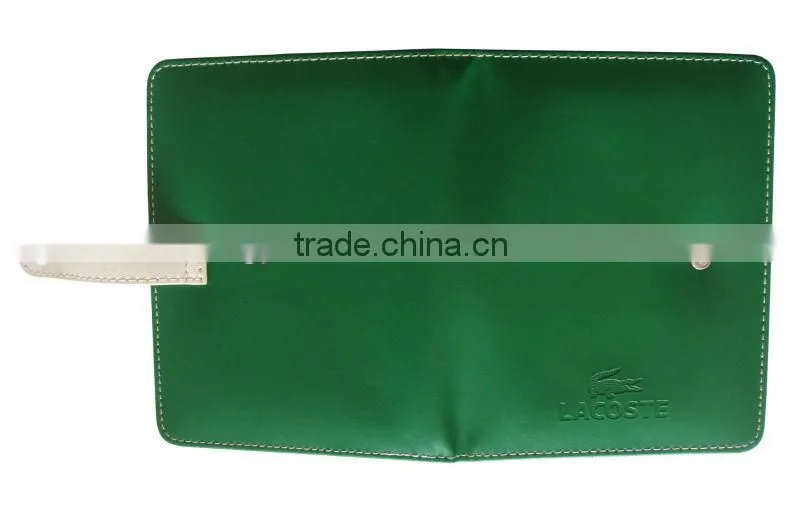 PU green note book card holder leather pocket business card cardboard business card holder