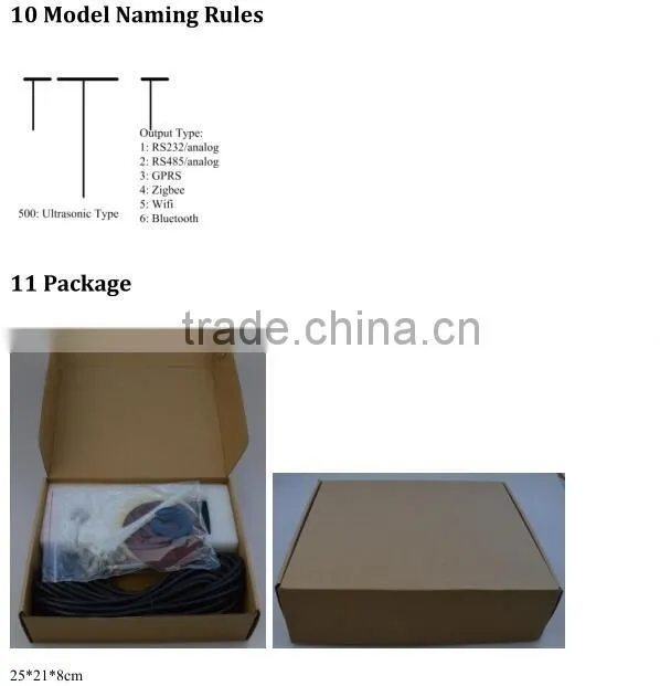 F500 ultrasonic diesel level sensor water level monitor no drilling hole long distance measurement with high resolution