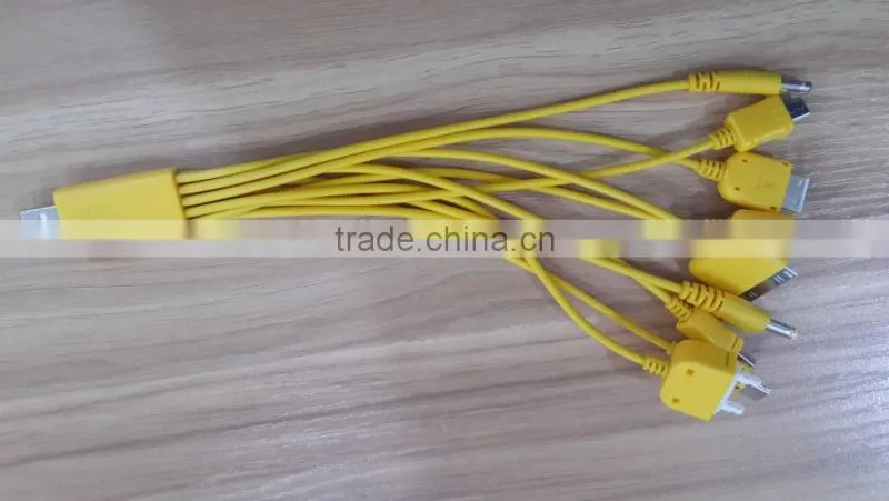 Customized 10 in 1 USB multifunction mobile charger cable