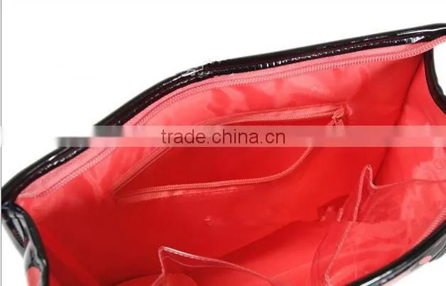 2014 soft environmental polka dots Korean waterproof PU cosmetic bag