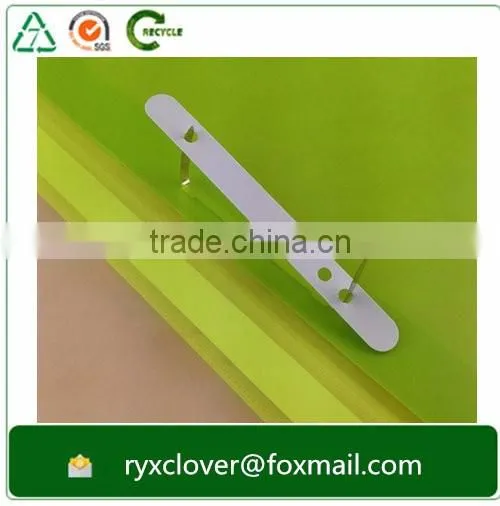 Plastic transparent report file folder with spine Q bar
