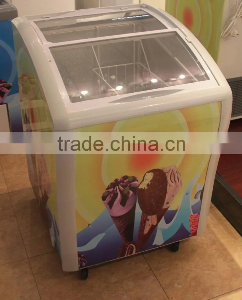 138L White glass small refrigerator freeze ice cream