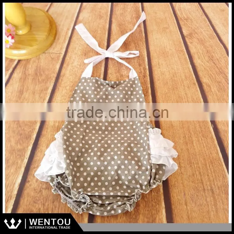 Wholesale Black Polka Dot Baby Bubble Romper