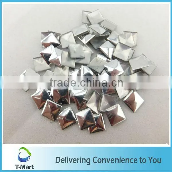 silver Iron on pyramid studs for clothes