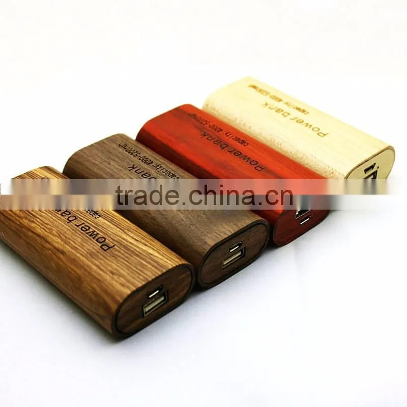 2016 newest product portable wooden power bank charger 5200mAh