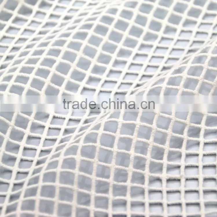 Top quantity new product polyester chevilled silk plaid white lace fabric decoration for lady clothing