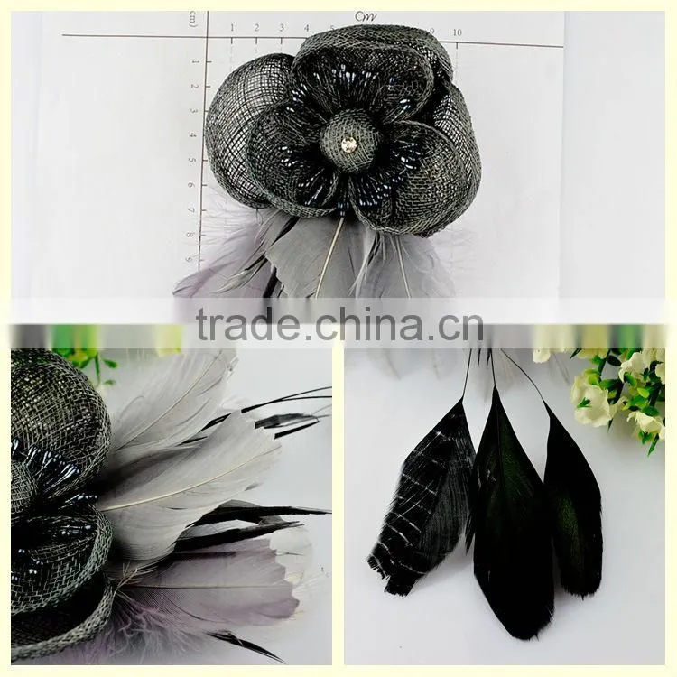 China factory direct elegant ladies lace feather brooch hairpins