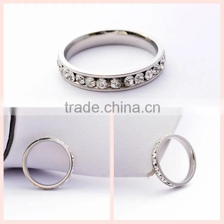 Best selling valentine gifts beautiful silver pave diamond thin rings