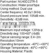 High quality parking ultrasonic sensor NU40D22TR-5