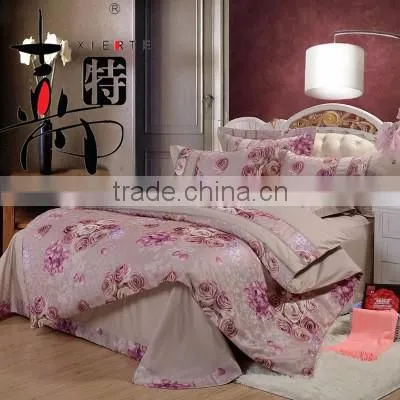 Luxurious satin jacquard wedding/hotel pieces set western style bedding set