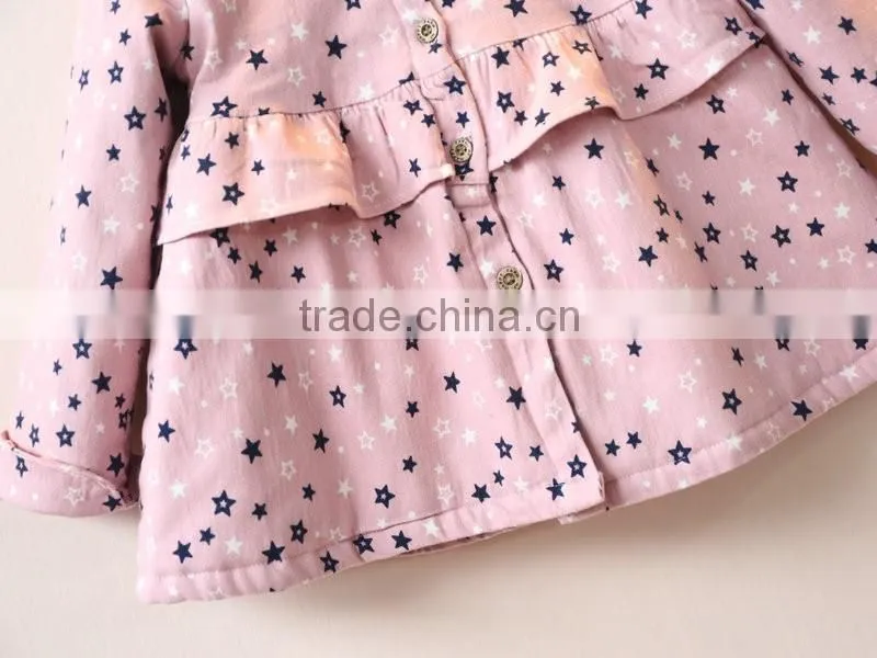 Korean children clothing girl spring coats kids long sleeve stringy selvedge roung collar girl princess outwear